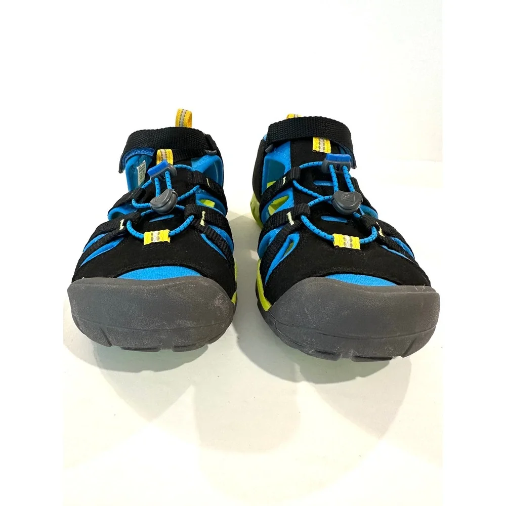 KEEN Seacamp II CNX Water Sandals Black Blue Yellow  Kids 5 / Women's 6.5-7